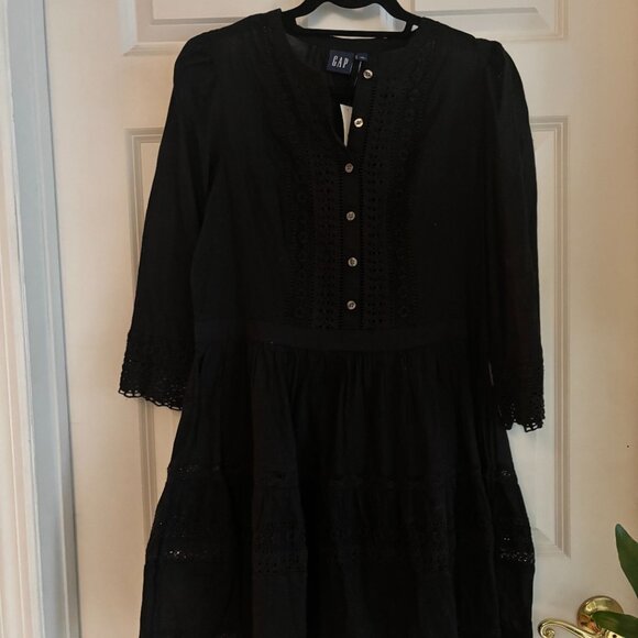 NWT Gap Lace Trim Mini Dress White Eyelet Boho Cottagecore Coquette Medium - Picture 2 of 10